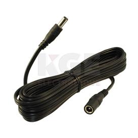 Coaxial Power Cable Extension - 2.1 x 5.5mm Plug to Jack, 12ft 18AWG