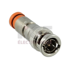 Connecteur BNC à compression pour fil coaxial RG-59 avec anneau orange