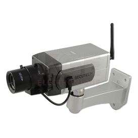 Dummy camera with flashing red light and motion detection system