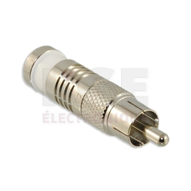 White snap and seal RCA male connector for RG-6 cable