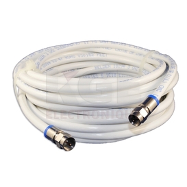 White 25ft 3GHz RG-6 cable with connectors