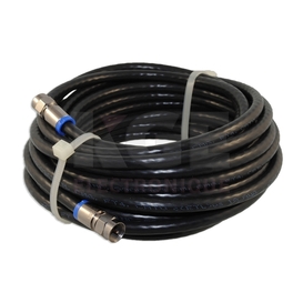 Black 25ft 3GHz RG-6 cable with connectors