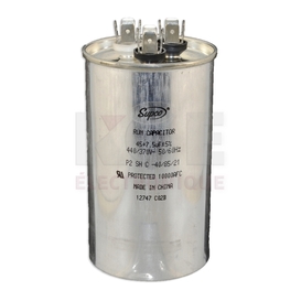 Round dual run capacitor 45+7.5 µF +/- 5% 440/370 VAC