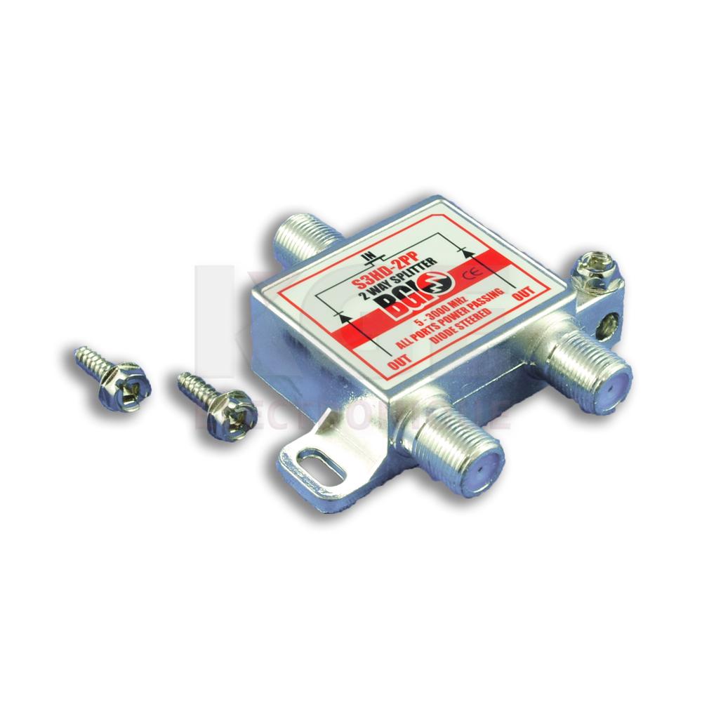 3GHz 2-Way Splitter with Power Pass-Through