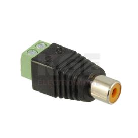 RCA female to pitch screw terminal bloc 2 pins adapter