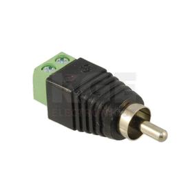 RCA male to pitch screw terminal block 2 pins adapter