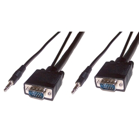 Premium SVGA + Audio Cable - Male to Male, 15ft