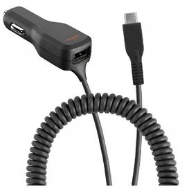 Car Charger USB Type C 4A w/ extra USB - Black