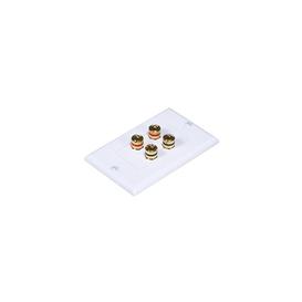 Wall Plate for 2 Speakers Gold Plated - White