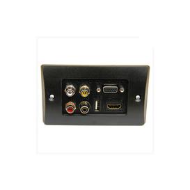 USB PORT + HDMI + VGA + AV + 3.5 Mini Stereo Female Plastic Wall Plate