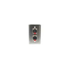 WP-203-P - Stainless Steel Wall Plate with 2 Jacks 1/4