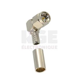 SMA Mâle Angle Droit à Sertir et Pin à Souder - 50 Ohms