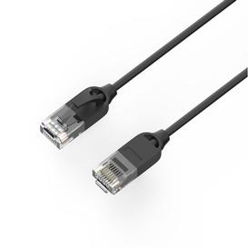 Slim Ethernet Cable Cat6 U/UTP, 250MHz, 1Gbps, RJ45 Computer Networking Cord, Black