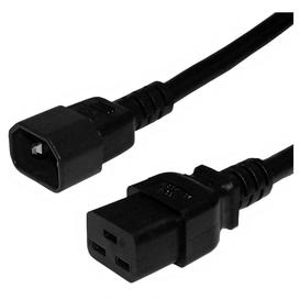 14AWG 15A 250V 6ft IEC C14 to IEC C19 Black Power Cable SJT