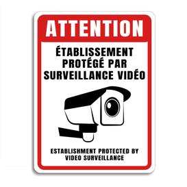 Surveillance sign - Attention Establishment protected by video surveillance