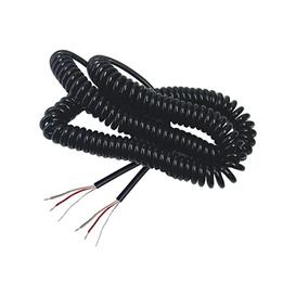44-495 25-Ft Fully Shielded Retractable Coiled Audio Cable Stripped and Tinned Wire On Both Ends 44-495