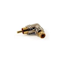 Right Angle Male to Female RCA Adapter Metal Body Gold Contacts