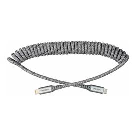 Ventev - Charge/Sync Helix Coiled USB-C to Lightning Cable 3ft Gray