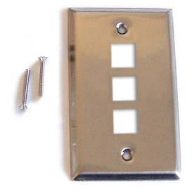 3 Port Wall Plate - Stainless Steel