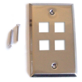4 Port Wall Plate - Stainless Steel