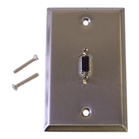 1 Port VGA Wall Plate Kit - Stainless Steel