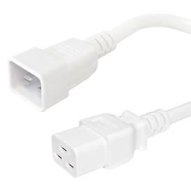IEC C19 to IEC C20 Power Cable 6ft - SJT White