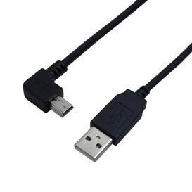 USB 2.0 A Straight Male to Mini-B 5-Pin Right Angle 1ft Cable - Black