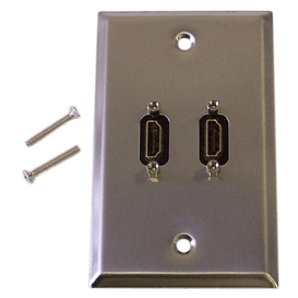 2 Port HDMI Wall Plate Kit - Stainless Steel