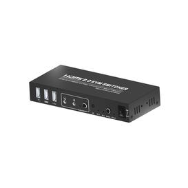 HDMI v2.0 KVM switch with usb and audio ports