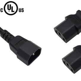 IEC C14 TO 2X IEC C13 POWER DIVIDER CABLE 14AWG 6'