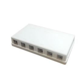 Keystone surface mount box with 6 port white