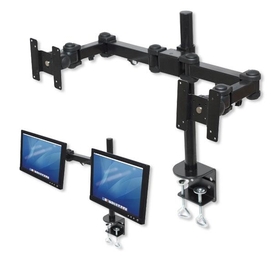 Double LCD Monitor Hinged Pole Mount