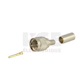 Crimp-On Male Mini-UHF Connector for RG58/U Cable