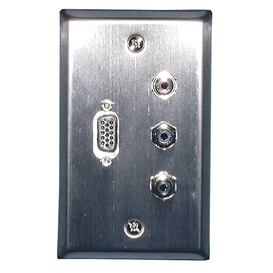 Component Video Plus Stainless Steel Wall Plate