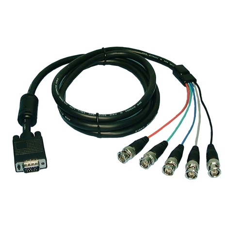 RGB Monitor Cable 10ft HD15 Male to 5 BNC Male