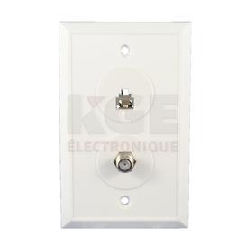 6P4C Modular Wall Plate with Female Cable Jack