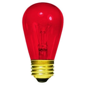 Transparent Red S14 11W Sign Bulb