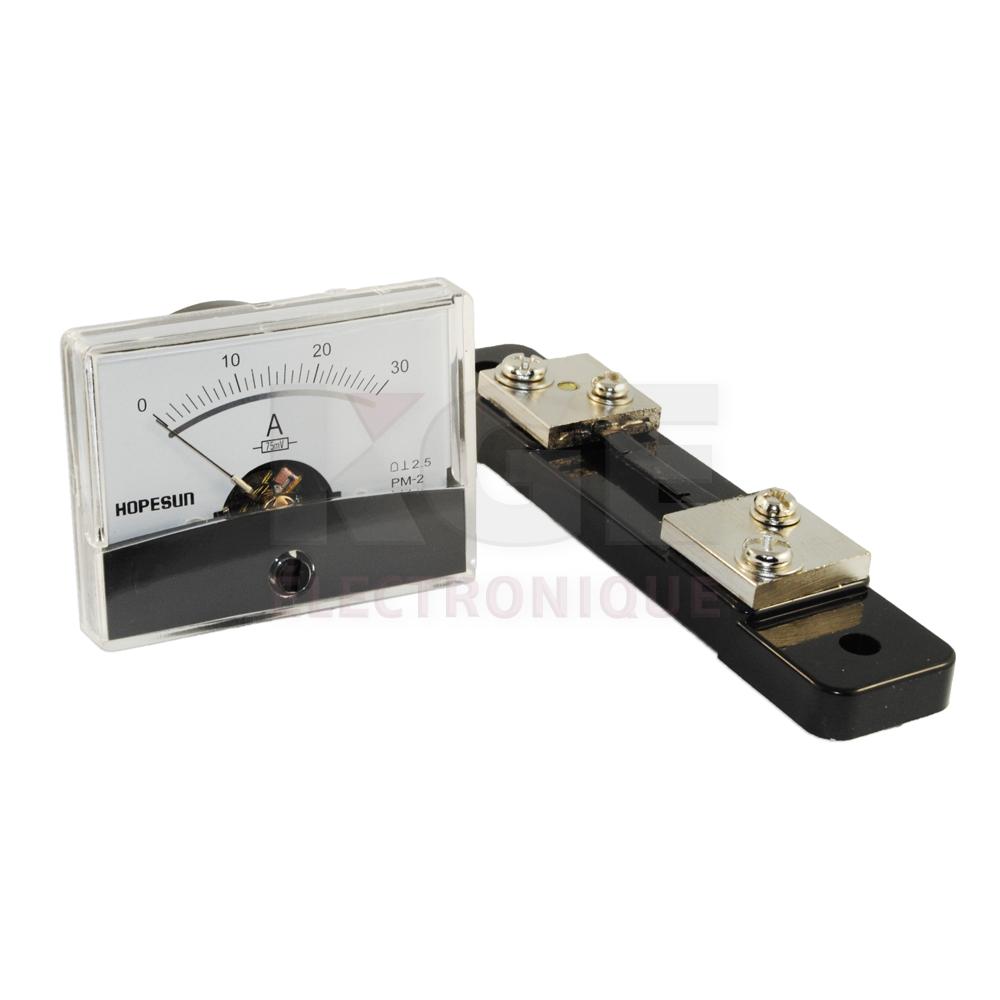 Ampèremètre analogique, pour courants alternatifs, 48x48mm, capacité 5A