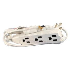 2M white indoor extension cord 16/3 SPT-2 3-OUTLET