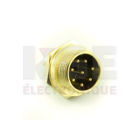 Solder Chassis Male Gold 8-Pin Microphone Connector