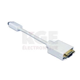 6 inch VGA Female to Mini DVI Adapter White